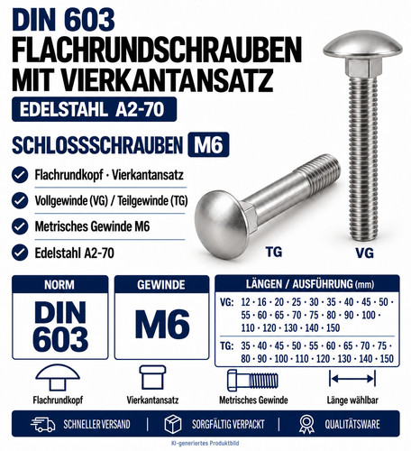 Schlossschrauben din 603 - schlossschrauben, m6